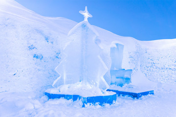 winter mountain landscape with fir trees and snow
