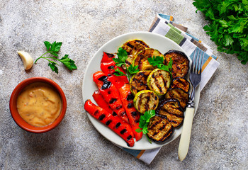 Grilled vegetables. Summer vegan food