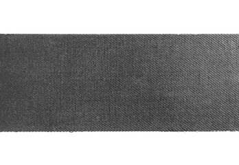 Wide piece of black matte cloth gaffer tape isolated on white background.