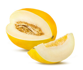 Fresh melon isolated on white background with clipping path