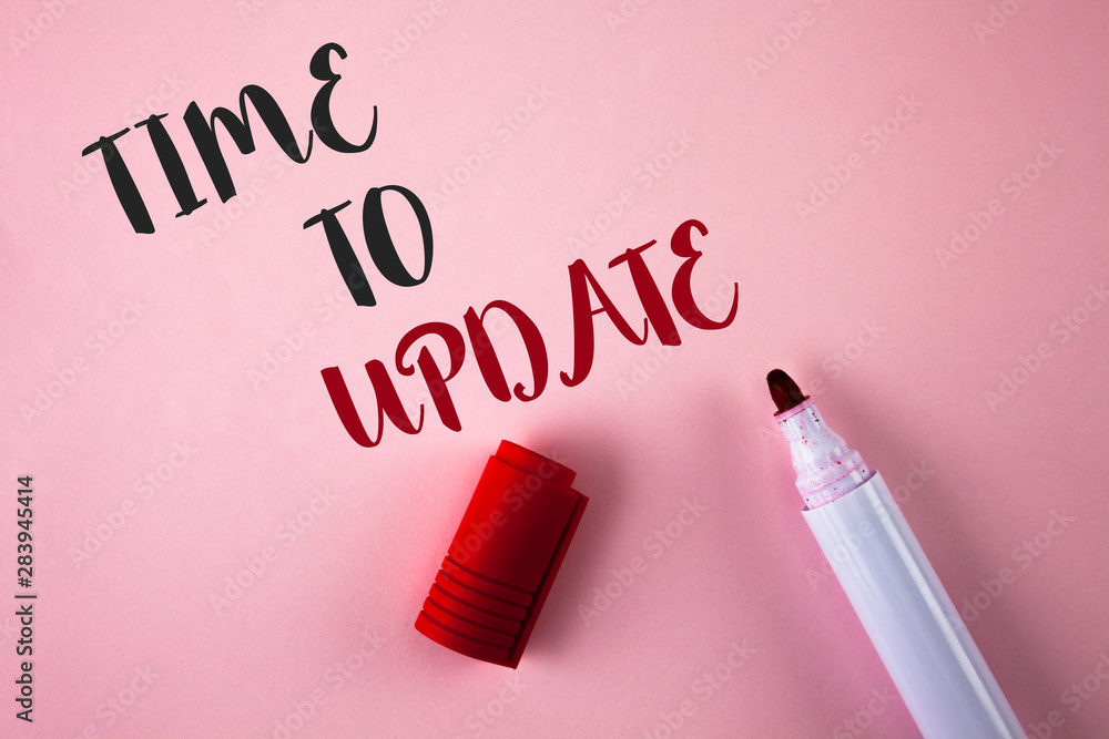 Wall mural conceptual hand writing showing time to update. business photo showcasing renewal updating changes n