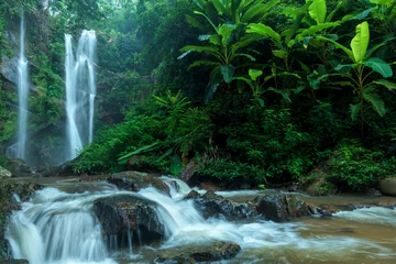  Beautiful deep forest waterfall in Thailand © yotrakbutda