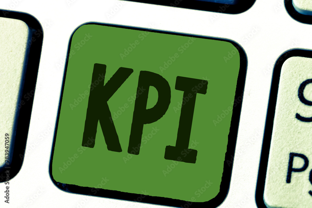 Poster conceptual hand writing showing kpi. business photo text evaluate the success of an organization in 