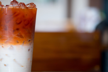 A Glass of Thai iced milk tea