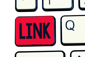 Writing note showing Link. Business photo showcasing Loop in a chain Network of routes between webpages Connection.
