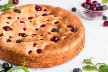 Jellied pie with fresh seasonal berries