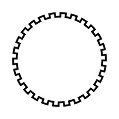 Greek key round frame. Greek border. Vector