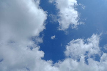 White Clouds with Beautiful Blue Sky Background.