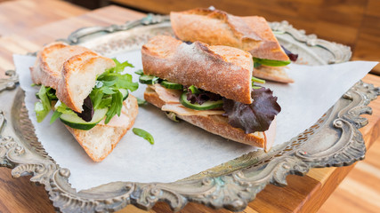 Sandwiches on a tray