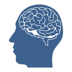 Head with brain inside icon design vector