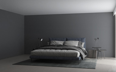 The interior design of bedroom interior design and concrete wall background