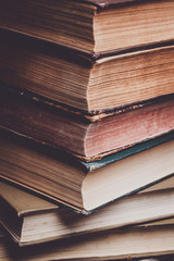 old shabby books in the studio