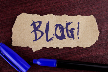 Handwriting text writing Blog Motivational Call. Concept meaning Preperation of Attractive content...