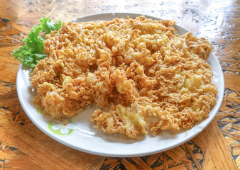 Crispy omelet thai food style