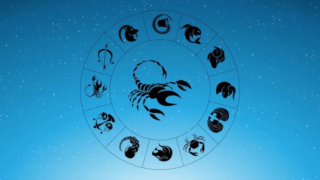 Animation of Black Scorpio Zodiac Sign