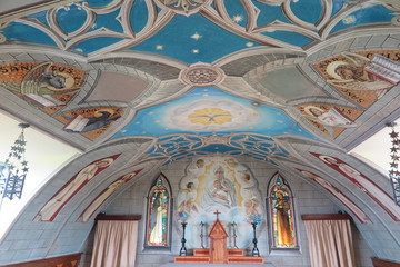 Fototapeta na wymiar Italienische Kapelle auf der schottischen Insel Lamb Holm, Orkney