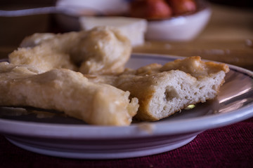 Close Up of Italian Traditional Food Called Frittelle, Made with Flour, Oil and Salt