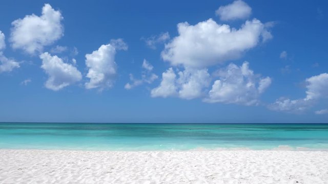Tropical beach with Caribbean sea and white sand. Travel destinations. Summer holidays