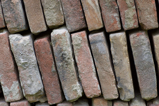 texture of old terracotta tiles used and stacked