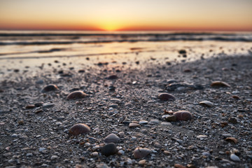 Fototapeta na wymiar Panorama di mare all'alba