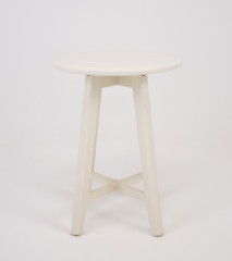 White wooden stool on white isolated background_2