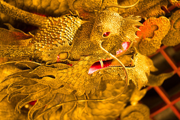 Chinese dragon decorated on the ceiling