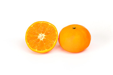 Orange on a white background, fruit with vitamin C, healthy fruits, China is a sacred fruit, another fruit that has vitamin C