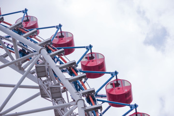 Tokyo, Japan, 07/10/2019 , Ferris wheel in La Qua, amusement park. Situated near Tokyo Dome in...