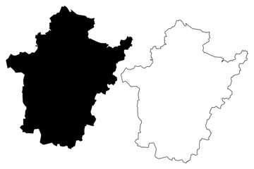 Bekes County (Hungary, Hungarian counties) map vector illustration, scribble sketch B&eacute;k&eacute;s map