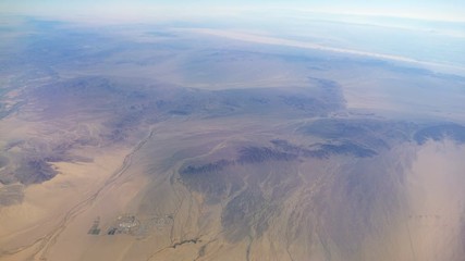 Aerial shot above mountains in 4k