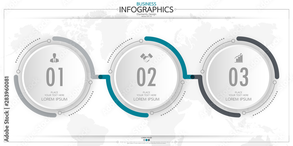 Poster nfographic business horizontal timeline steps process chart template. vector modern banner used for 