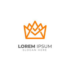 Fototapeta premium Creative crown logo vector template. linear crown icon vector