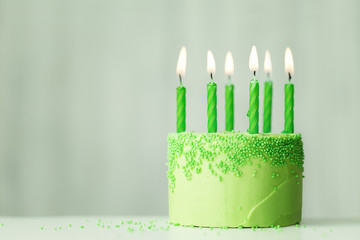 Green birthday cake - Powered by Adobe