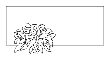 continuous line drawing of two flowers greetings card design © OneLineStock