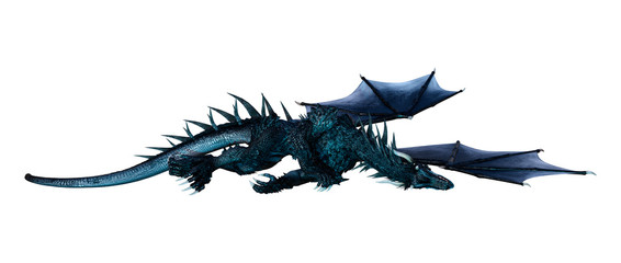 Fototapeta premium 3D Rendering Fairy Tale Dragon on White