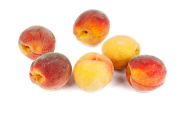Peaches isolated on white background