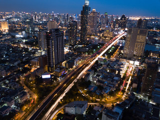 Bangkok Trident from above in downtown Bangkok, Thailand