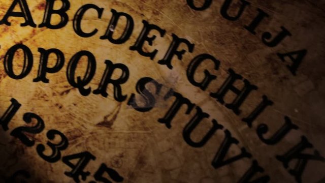 Pan across Ouija board alphabet
