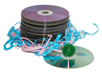 Round CD on white isolate background