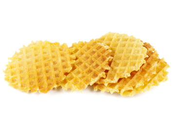 Belgian thick waffles isolated on white