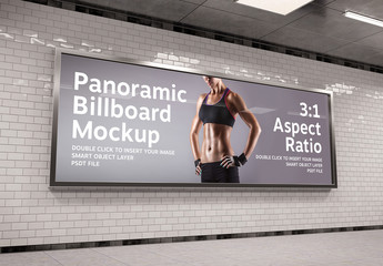Wide Panoramic Frame in Underground Tunnel Mockup