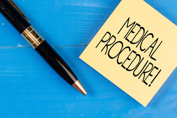 Conceptual hand writing showing Medical Procedure. Concept meaning a procedure employed by medical or dental practitioners