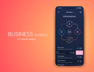 Mobile application interface. Ui design, stock vector