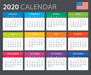 2020 Calendar - vector illustration