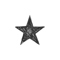 Obraz premium Star doodle. Hand drawn icon illustration.