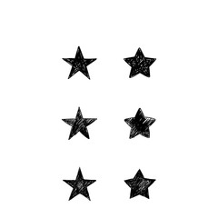 Set of hand drawn stars. Star doodle collection.