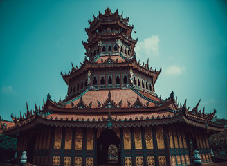 Temples in Ancient City Muang Boran in Bangkok Thailand