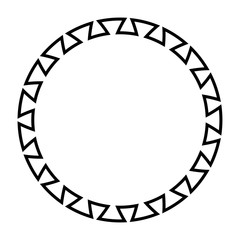 Greek key round frame. Greek border. Vector