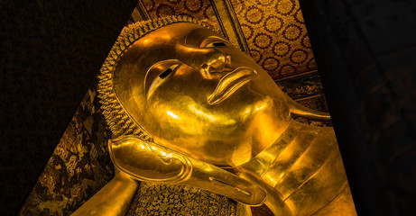 Views of Wat Pho temple in Bangkok Thailand