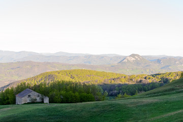 Apennines mountain landscape seen from the 